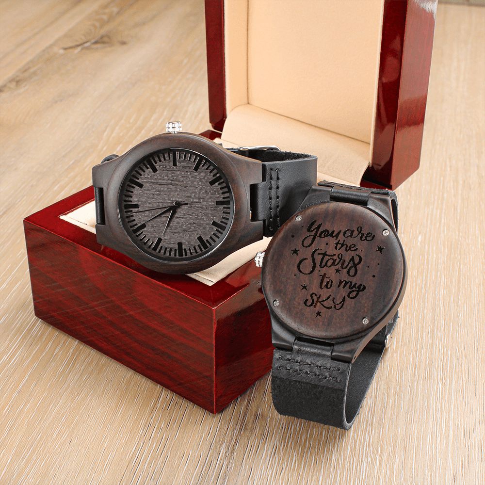 A great Timeless Elegance: The Engraved Wooden Watch - The Perfect Gift for Your Special Guy's Bold Style and Everyday