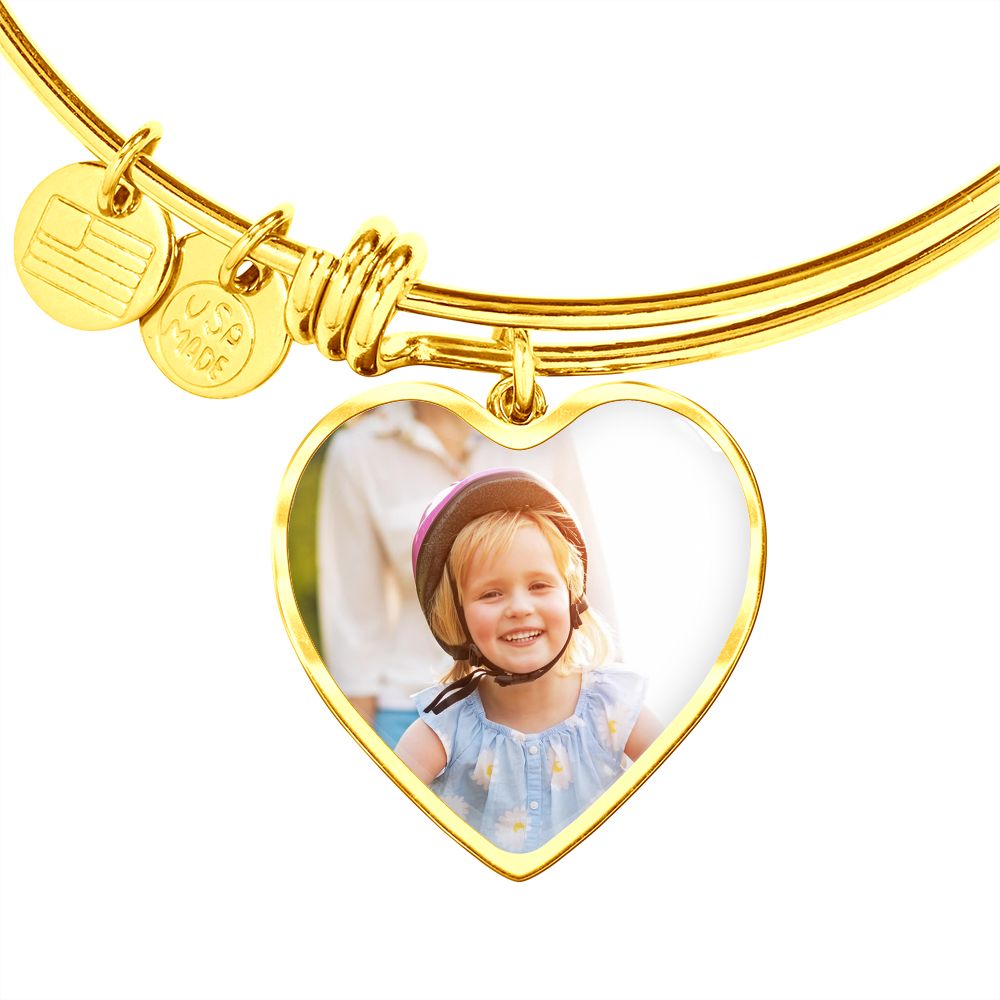 A nice Heart Pendant Silver Bangle, This Jewelry Item Is the Perfect Keepsake! Whether for Yourself or a Loved One, Gift, Memory, Love