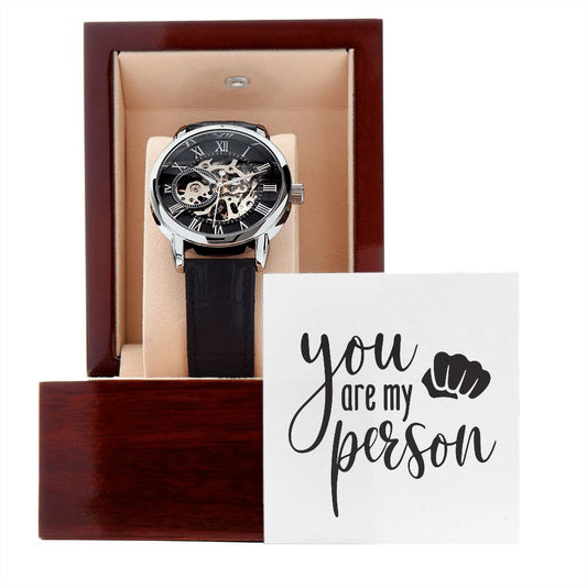 Uniquely Personalized Men's Openwork Watch: A Timeless Anniversary and Father's Day Memento