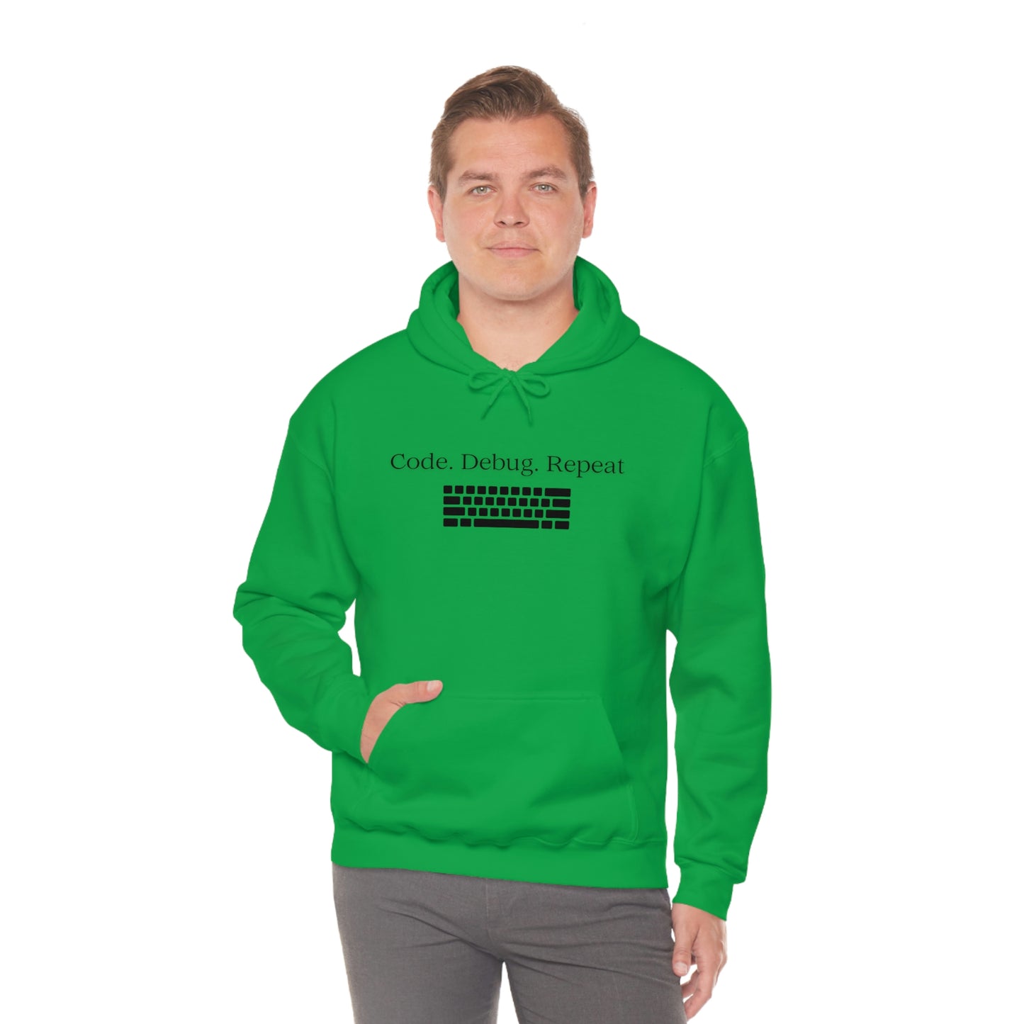 Wrap Yourself in Style and Functionality with Our Code.Debug.Repeat Unisex Heavy Blend™ Hooded Sweatshirt