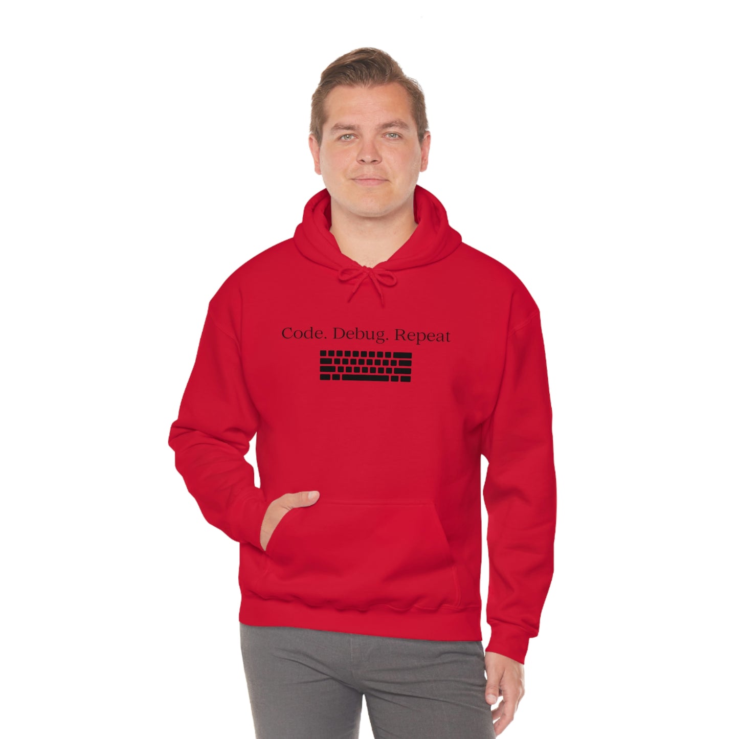 Wrap Yourself in Style and Functionality with Our Code.Debug.Repeat Unisex Heavy Blend™ Hooded Sweatshirt